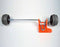Sebo X4 Axle assembly with wheels, foot pedal and spring