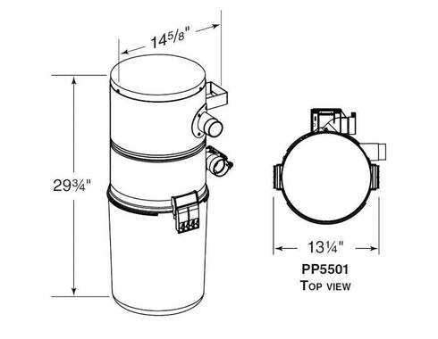 Nutone PP5501 Central Vacuum And TurboCat Kit With 550 Air Watts For Homes Up To 4000 Sq Ft