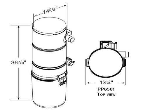 Nutone PP6501 Central Vacuum and ET-1 35 Foot Combo Kit