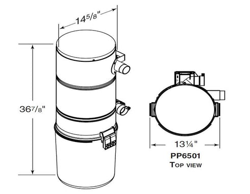 Nutone PP6501 Central Vacuum and ET-2 35 Foot Combo Kit