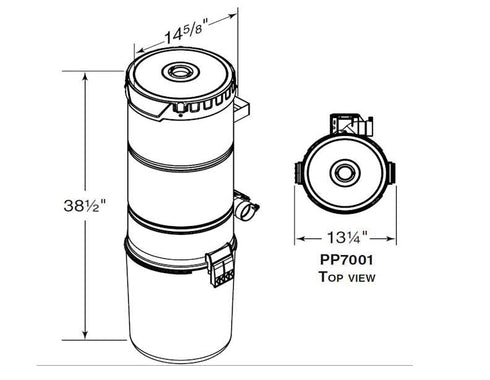 Nutone PP7001 Central Vacuum and ET-1 35 Foot Combo Kit
