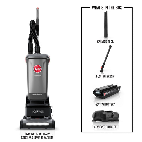 Hoover Commercial HVRPWR 12-Inch 40V Brushless Upright Vacuum CH91600V