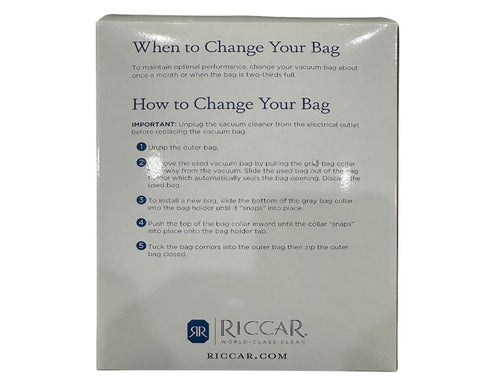 Riccar HEPA Media R25S R27 Vacuum Bags (R27HC-6) - 6 Pack