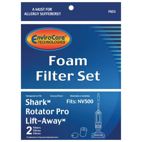 EnviroCare Shark NV500 Rotator Pro Lift Away Filter Set (F653)