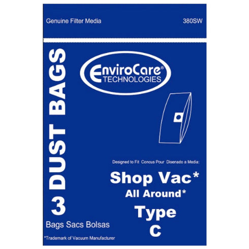 EnviroCare Shop Vac Type C Bags - (3 Pack)