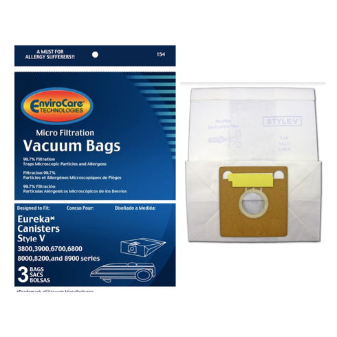 Eureka V Vacuum Bags (3 Pack) by EnviroCare