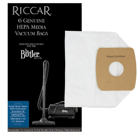 Riccar HEPA Media Butler Bags (ROH-6) - 6 Pack