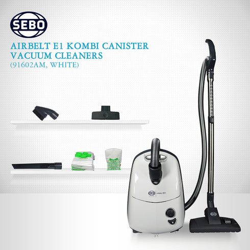 SEBO Airbelt E1 Kombi Canister Vacuum Cleaner 91602AM (Arctic White)