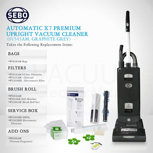 SEBO Automatic X7 Premium Upright Vacuum Cleaner 91543AM (Graphite Grey)