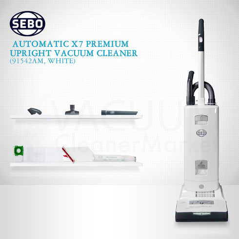 SEBO Automatic X7 Premium Upright Vacuum Cleaner 91542AM (White)