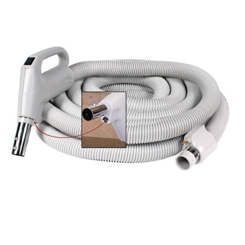 Central Vacuum Electric Hose- 35 Foot Direct Connect- Fits Button Lock and Friction Fit