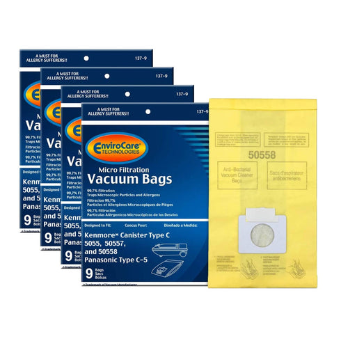 EnviroCare Kenmore 50558 Type C Canister Vacuum Bags - 36 Pack