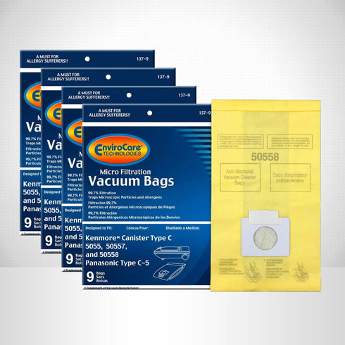 EnviroCare Kenmore 50558 Type C Canister Vacuum Bags - 36 Pack