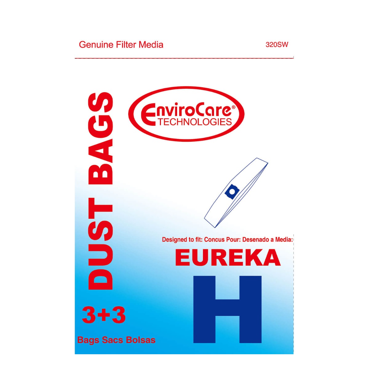 EnviroCare Eureka Type H Vacuum Bags 3 Pack VacuumCleanerMarket