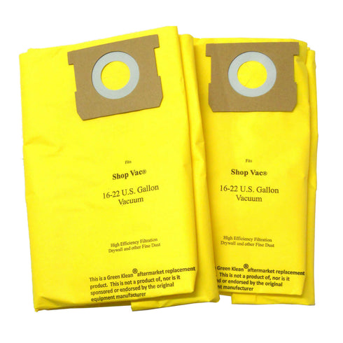 EnviroCare Shop Vac Type G 15-22 Gallon Vacuum Bags – 2 Pack #495