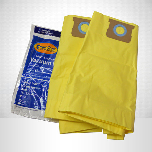 EnviroCare Shop Vac Type G 15-22 Gallon Vacuum Bags – 2 Pack #495