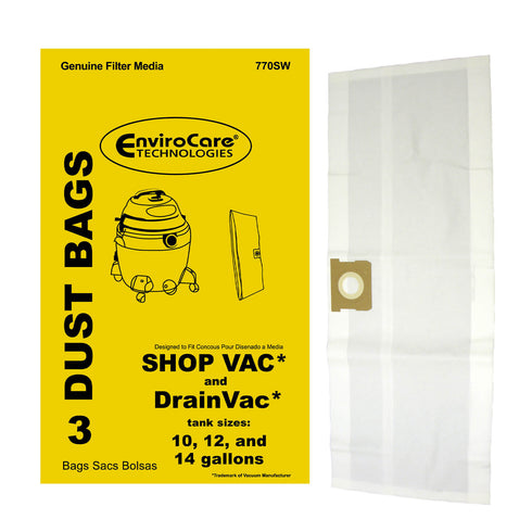 EnviroCare Replacement Bags #770SW Vac Cleaner Wet + Dry (3 pack)