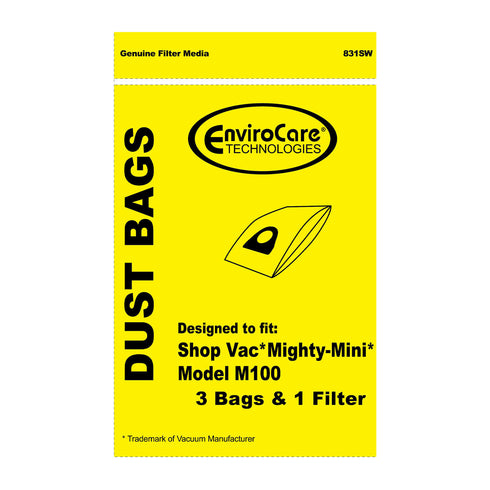 EnviroCare Shop Vac Mighty Mini – 3 Bags and 1 Filter Short Description