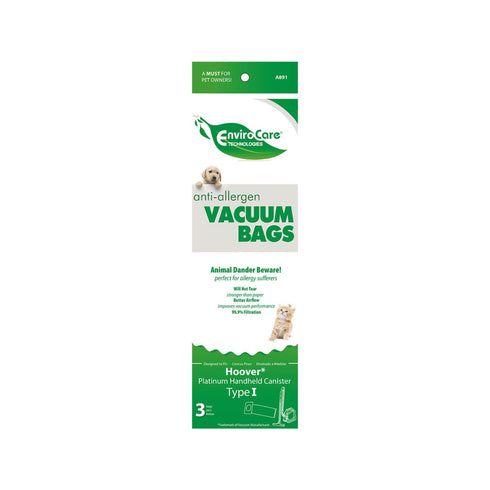 Hoover Type I Bags by EnviroCare (3 Pack)