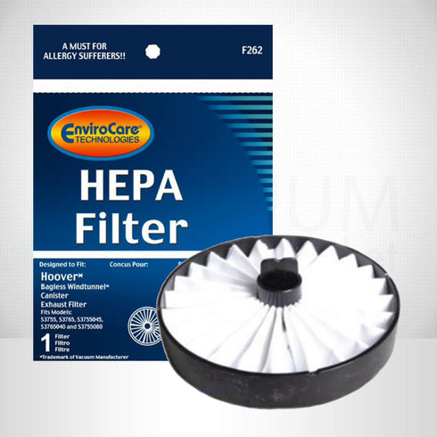 EnviroCare Hoover Bagless WindTunnel Canister Vacuum HEPA Exhaust Filter F262