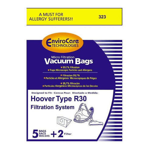 EnviroCare Hoover Type R30 Filtration System - 5 Vacuum Bags and 2 Filters