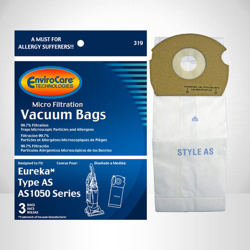 EnviroCare Eureka Type AS Vacuum Bags - 3 Pack