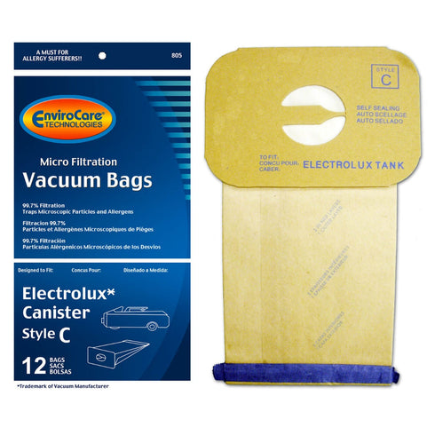 Electrolux Style C Canister Vacuum Bags 12 Pack