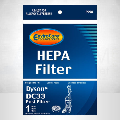 EnviroCare HEPA Dyson Replacement Post Motor Vacuum Filter for DC33 (F998)