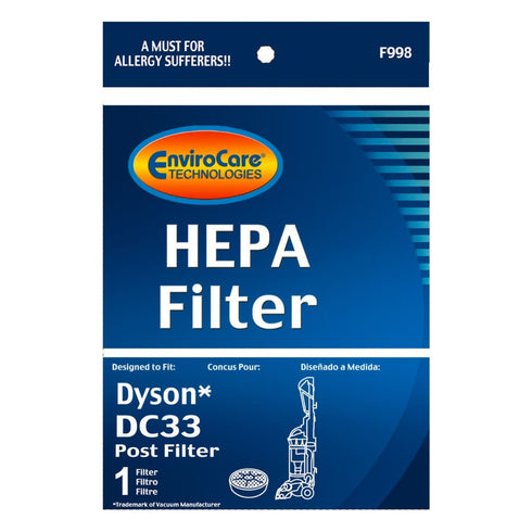 EnviroCare HEPA Dyson Replacement Post Motor Vacuum Filter for DC33 (F998)