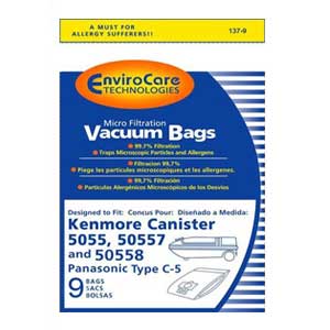 Kenmore 50558 Type C Canister Vacuum Bags (9pk) by EnviroCare