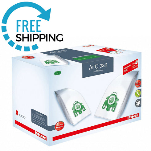 Miele Performance Pack - 16 U AirClean 3D Vacuum Bags & 1 SF-HA30 HEPA Filter