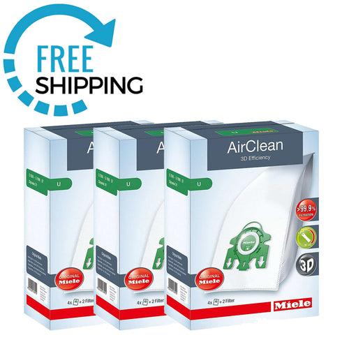 Miele U AirClean 3D Vacuum Bags - 3 Boxes - 1 Year Supply