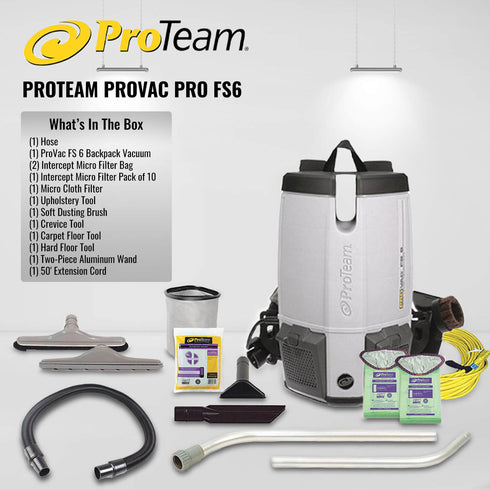ProTeam 107363 ProVac FS 6 Commercial Backpack Vacuum