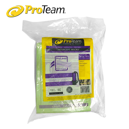 ProTeam 10 QT #100291 Intercept Micro Filter Vacuum Bags- 10 Pack