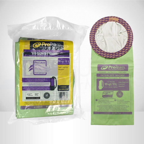 ProTeam 10 QT #100331 Intercept Micro Filter Vacuum Bags- 10 Pack