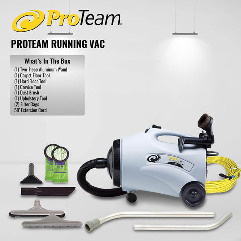 ProTeam RESTPKGCN 10 QT RunningVac Canister Vacuum with 100727 Restaurant Tool Kit