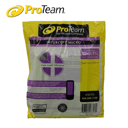ProTeam 10 QT #107313 Intercept Micro Filter Vacuum Bags- 10 Pack