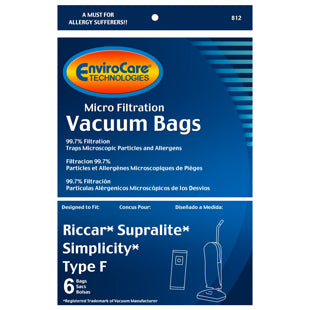 Riccar SupraLite Upright Vacuum Bags - 6pk