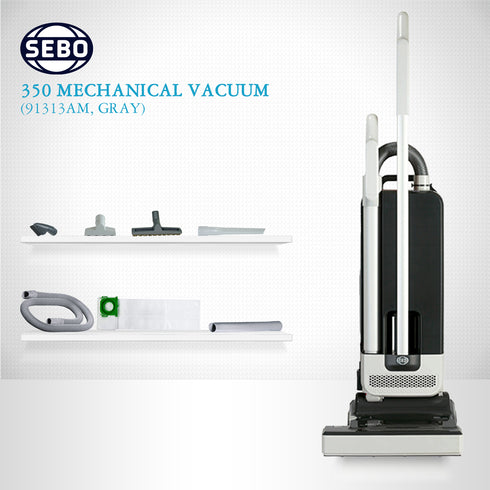 SEBO 350 MECHANICAL Commercial Grade Upright Vacuum Cleaner 91313AM (Gray)