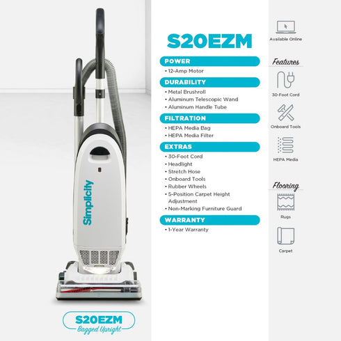 Simplicity (S20EZM) Bagged Upright Vacuum Cleaner