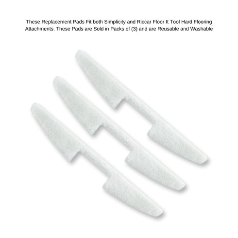 Simplicity and Riccar Healthy Home Floor It Replacement Pads (3 Pack)