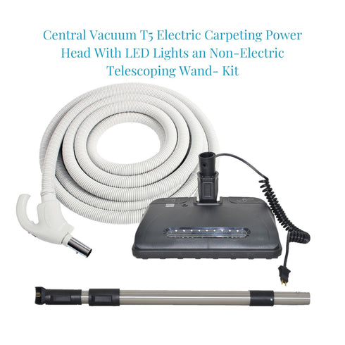Titan Central Vacuum T5 Central Vacuum Kit: Includes T5 Electric Power Head, Electric Wand, and Choice of Hose