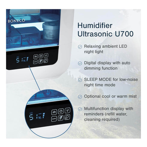 BONECO - Warm & Cool Mist Ultrasonic Humidifier U700
