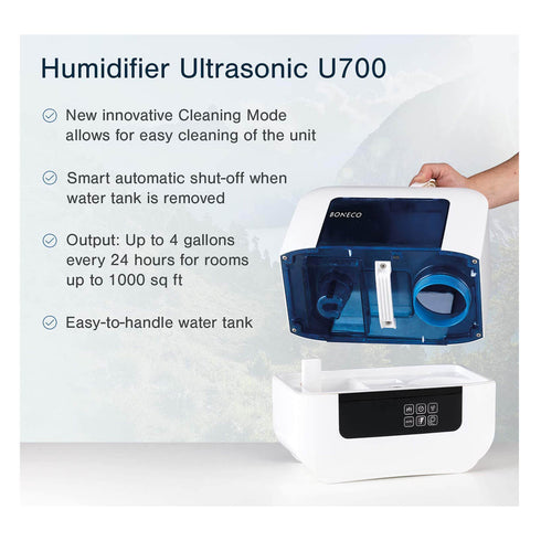 BONECO - Warm & Cool Mist Ultrasonic Humidifier U700